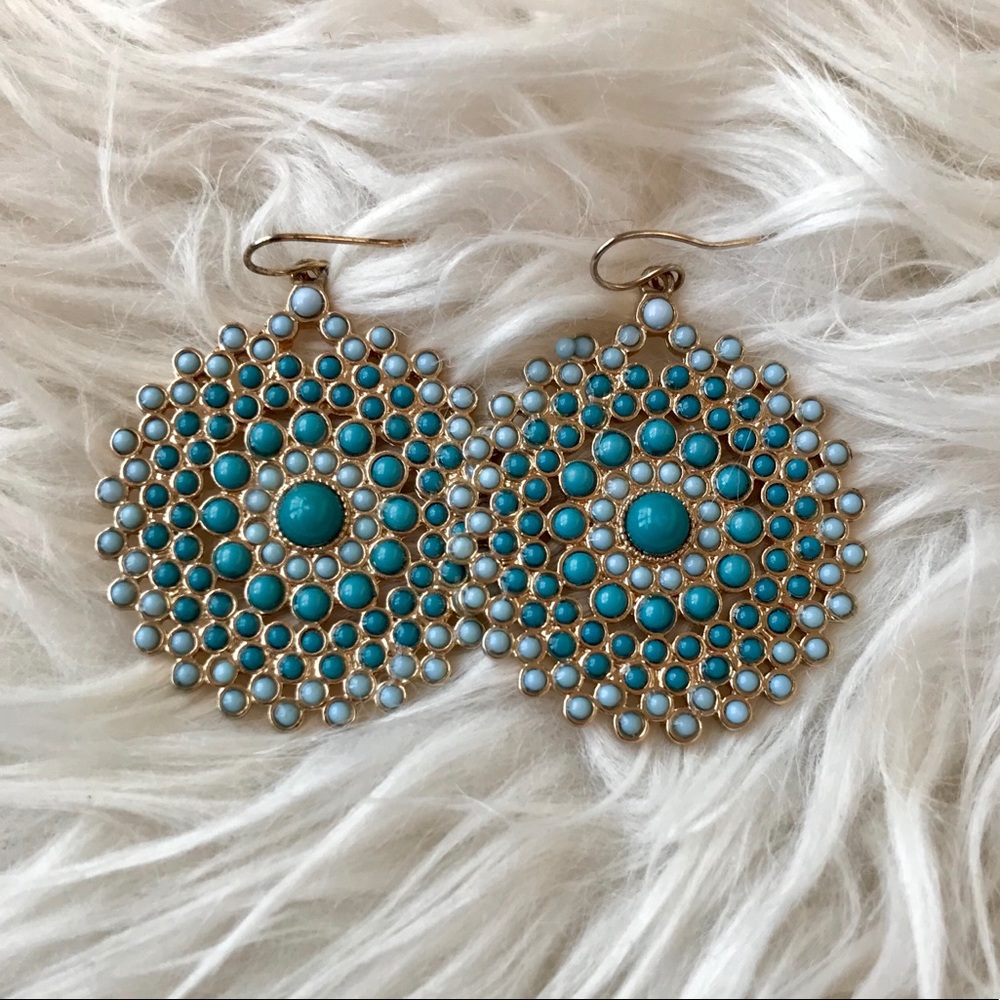 Blue & Gold Drop Earrings